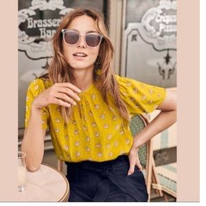 COPY - Boden Yellow Paisley Phoebe Blouse